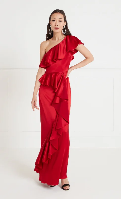Super Sale Sandrelli Asymmetric Dress - Red
