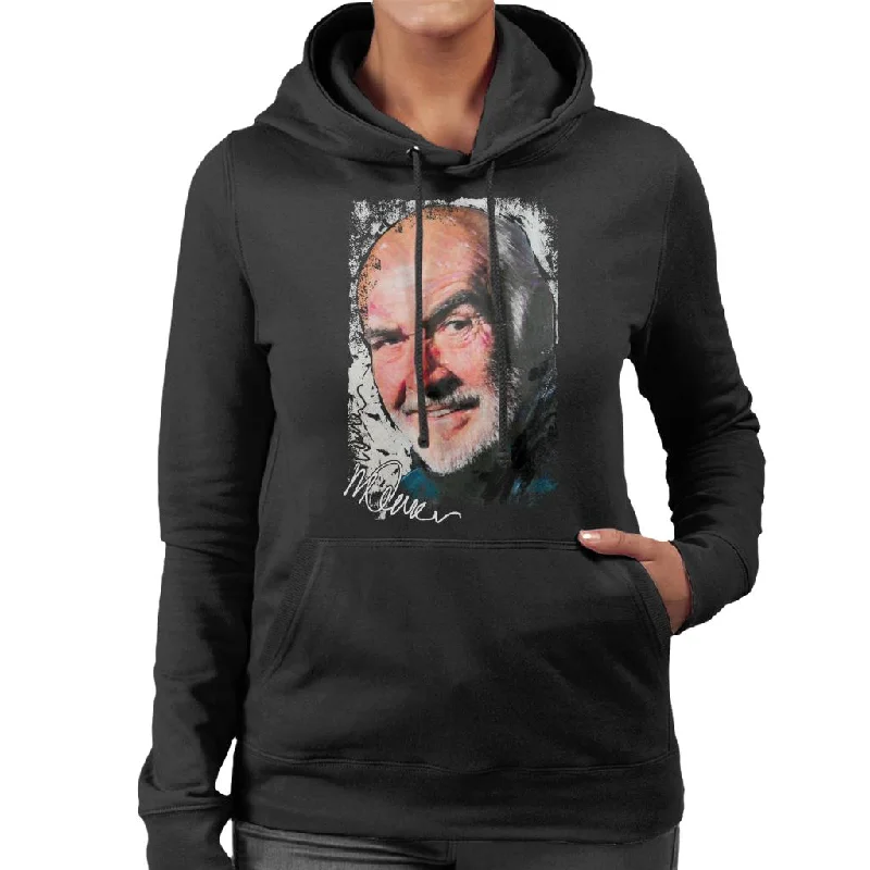 Huge Discounts urban activewear hoodieSidney Maurer Original Portrait Of Actor Sean Connery Women's Hooded Sweatshirt Huge Discounts urban activewear hoodieSidney Maurer Original Portrait Of Actor Sean Connery Women's Hooded Sweatshirt