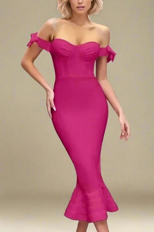 formal dressHunter Bandage Midi Dress - Magenta Pink