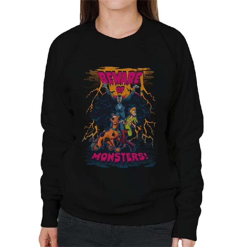 comfy workout sweatshirtScooby Doo Halloween Beware Of Monsters Women's Sweatshirt