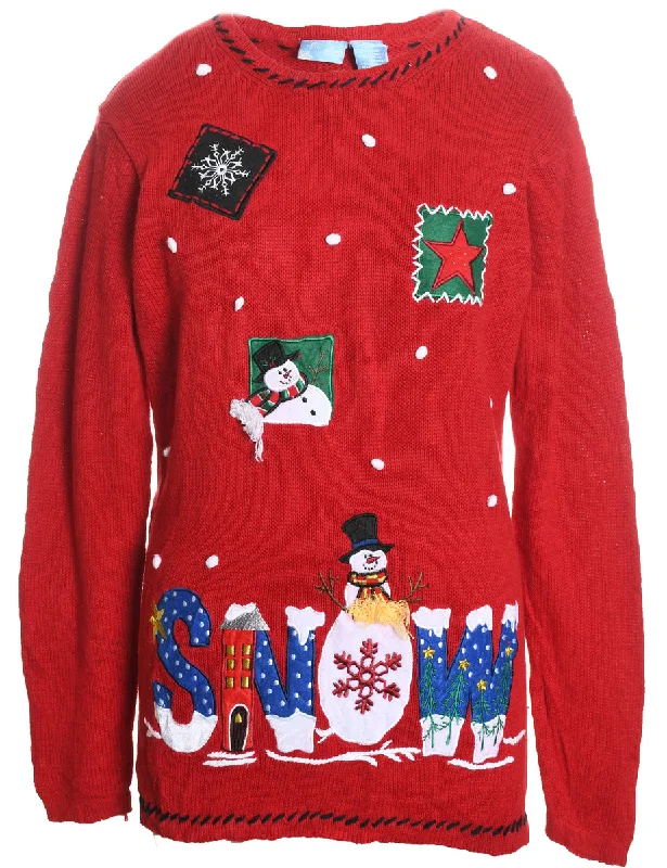 Can't Miss Snowman Christmas Jumper - M