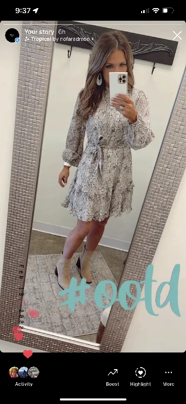 Act Fast formal dressWrapped in Snakeskin Dress