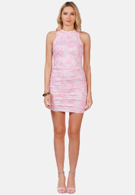 Clearance Items sophisticated dressFloral Print Ruched Bodycon Dress