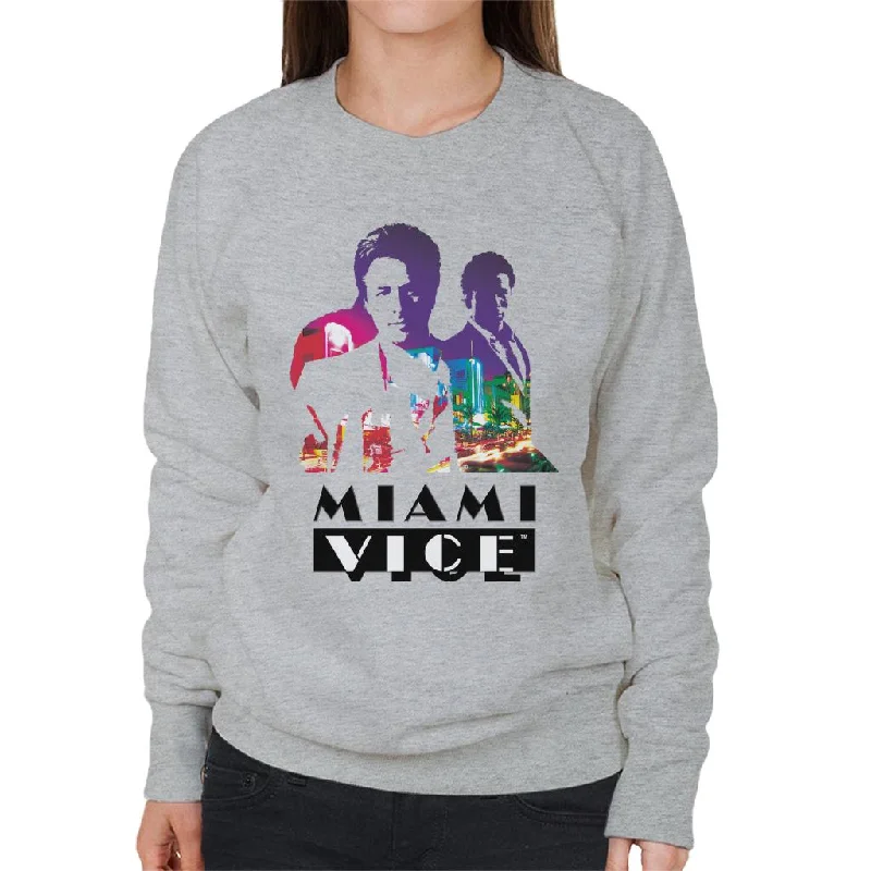 versatile gym hoodieMiami Vice Sonny And Rico City Lights Silhouette Women's Sweatshirt