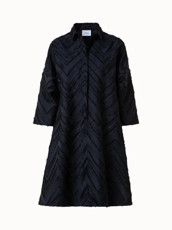 Big Savings silk dressFringed Zigzag Cotton Blend Jacquard Dress