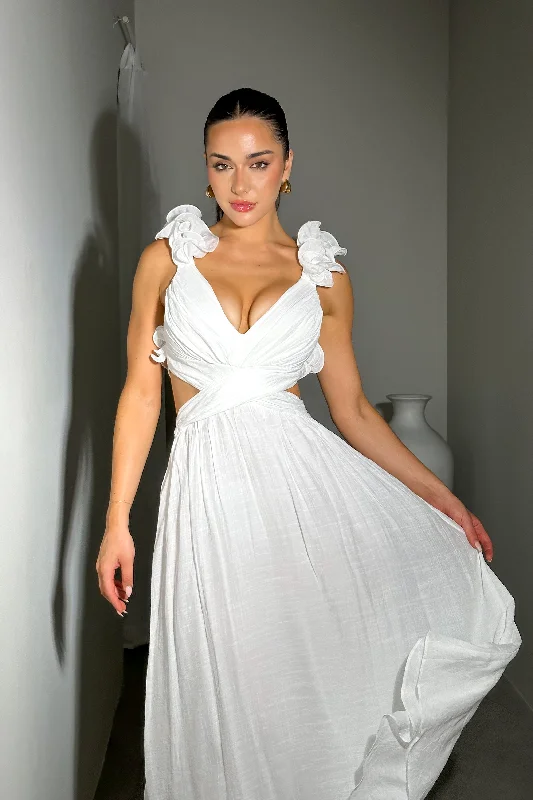 Price Buster A-line dressKAMALA DRESS - WHITE