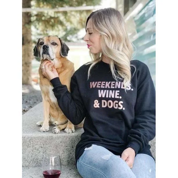Special Offer smooth fit athletic sweatshirtWeekends Wine Dogs