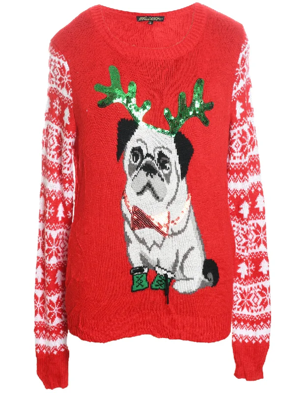 New Markdowns Animal Design Christmas Jumper - L