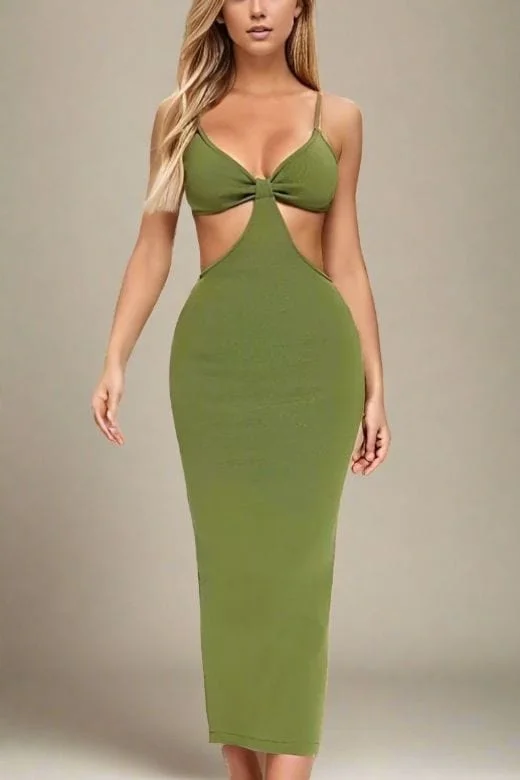 casual summer dressAria Bodycon Day Maxi Dress - Emerald Green