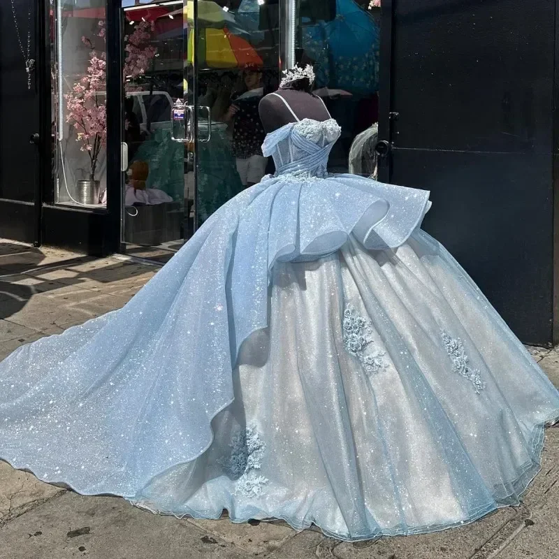 TIME-Limited Offer t-shirt dressSky Blue Lace Appliques Sweet 16 Princess Ball Gown Birthday Party Quinceanera Dress, DP2670 TIME-Limited Offer t-shirt dressSky Blue Lace Appliques Sweet 16 Princess Ball Gown Birthday Party Quinceanera Dress, DP2670