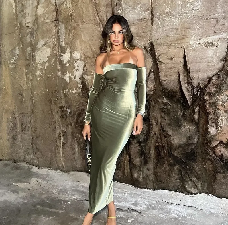 Incredible Offers wrap dressElegant Strapless Velvet Sheath Long Party Dress, DP2294 Incredible Offers wrap dressElegant Strapless Velvet Sheath Long Party Dress, DP2294