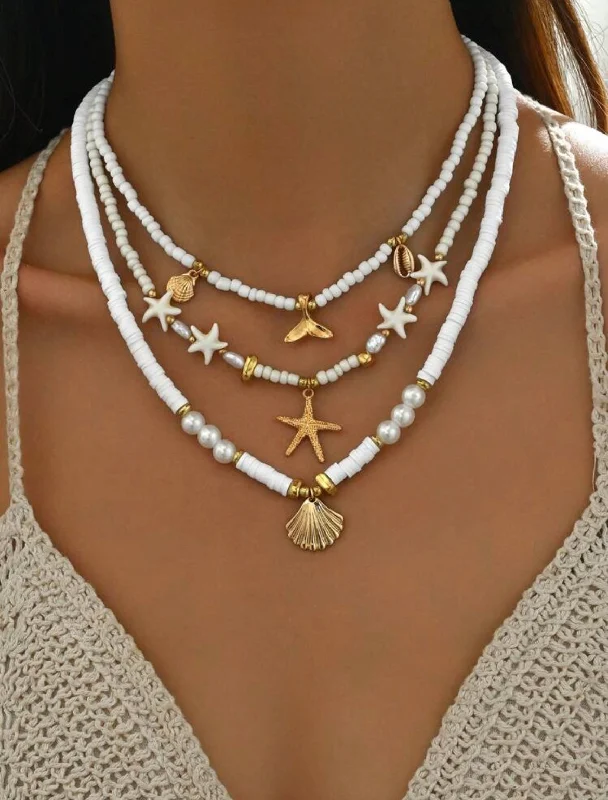 casual dressOcean Charm Necklace - White