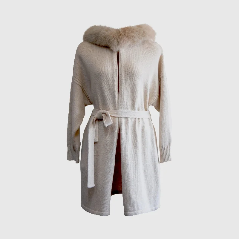 The Best Prices Cashmere Wrap Cardigan with Fox Fur