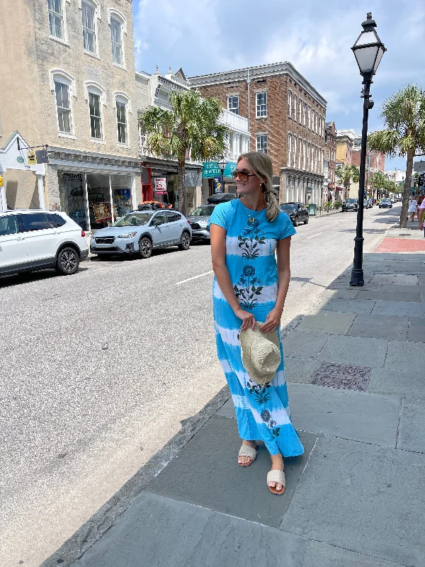 Friends and Family Sale Anne Maxi Dress Blue Tie Dye