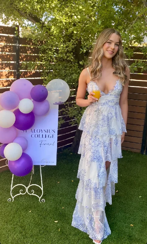 Lowest Prices satin midi dressElegant V Neck Tiered Backless Long Party Dress with Slit, DP2424 Lowest Prices satin midi dressElegant V Neck Tiered Backless Long Party Dress with Slit, DP2424