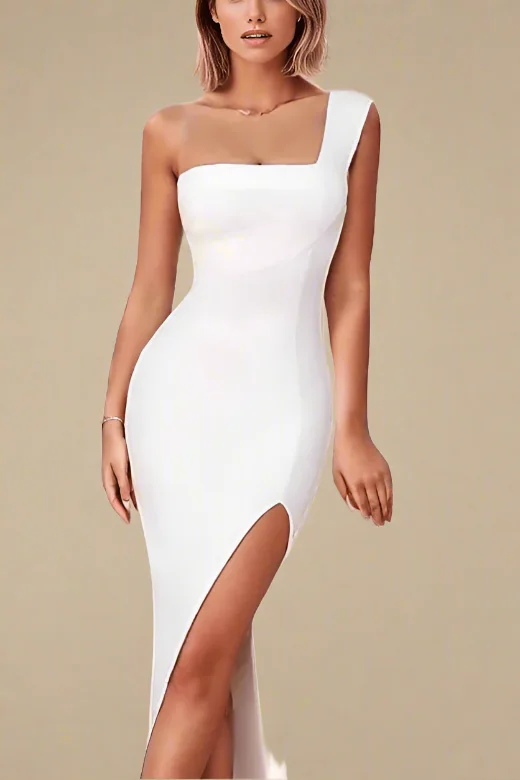 tiered dressSelene Bodycon Midi Dress - Pearl White