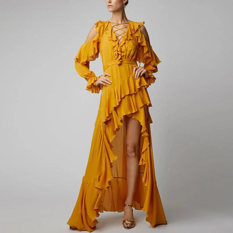 Online Specials statement dressKittenAlarm - Sofia Off Shoulder Ruffle Front Slit Maxi Dress Online Specials statement dressKittenAlarm - Sofia Off Shoulder Ruffle Front Slit Maxi Dress