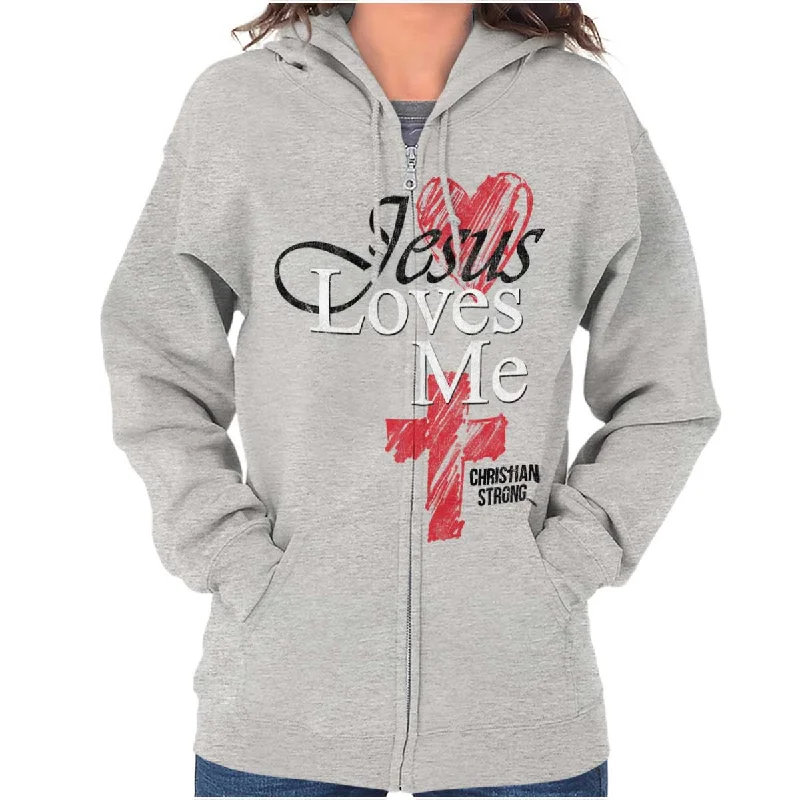 Savings Spectacular chic workout hoodieJesus Loves Me Zip Hoodie