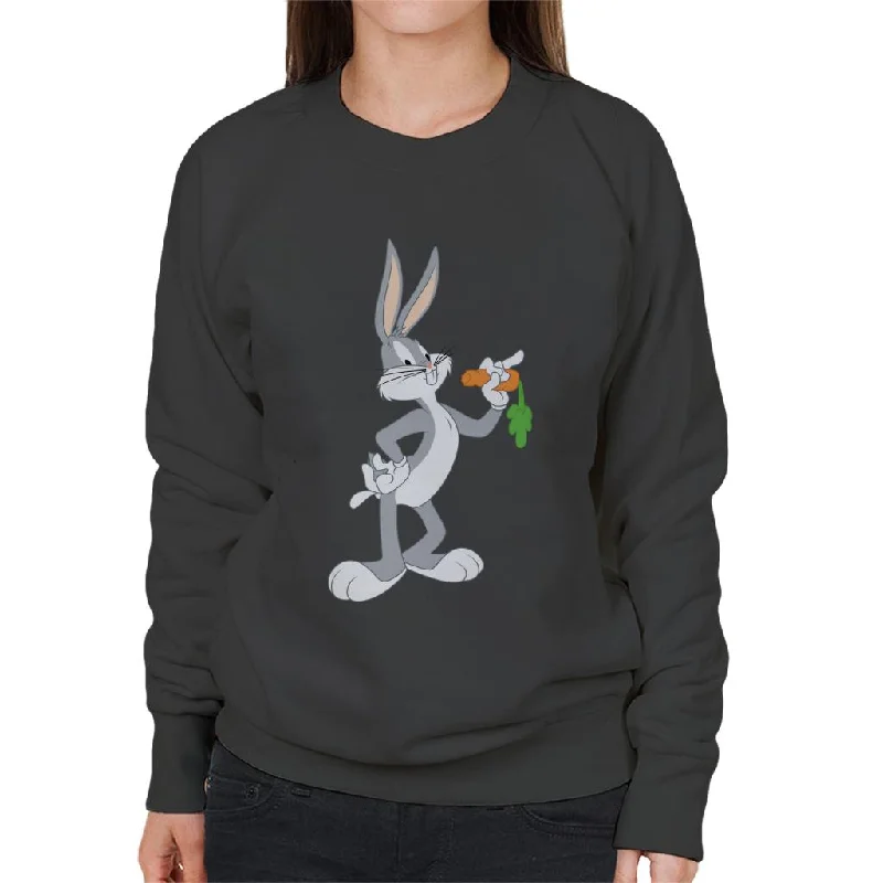 cool workout sweatshirtLooney Tunes Bugs Bunny Eating A Carrot Women's Sweatshirt