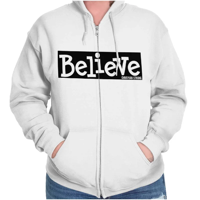 Limited Availability premium hoodieBelieve Christian Strong Zip Hoodie