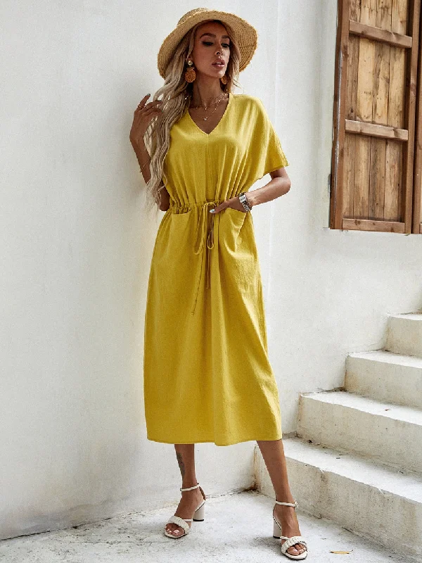 Final Sale fitted cocktail dressKittenAlarm - Fresh Tie-waist Cotton Dress