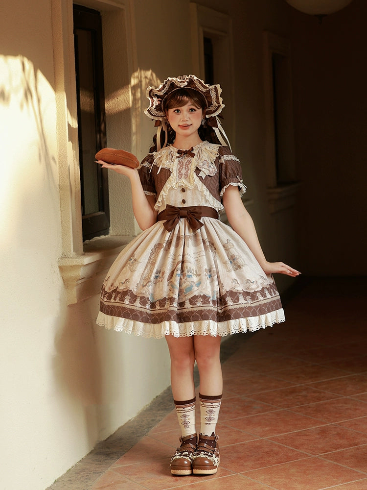 office dressAlice Girl~Sea Salt Fairytale~Sweet Doll-like Lolita OP Animal Printed Lolita Dress