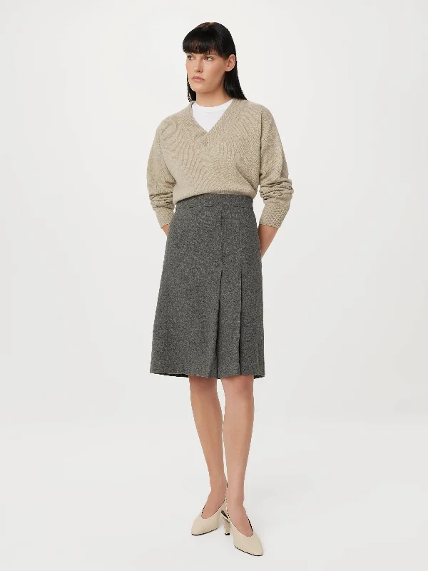 Clearance Sale t-shirt dressThe Pleated Midi Skirt in Grey Black