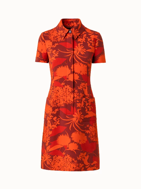 Bonus Savings flowy evening dressWool Stretch Double-Face Dress with Abraham Flower Print Bonus Savings flowy evening dressWool Stretch Double-Face Dress with Abraham Flower Print