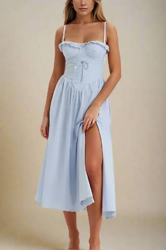 trendy dressBetty Bodycon Day Midi Dress - Baby Blue