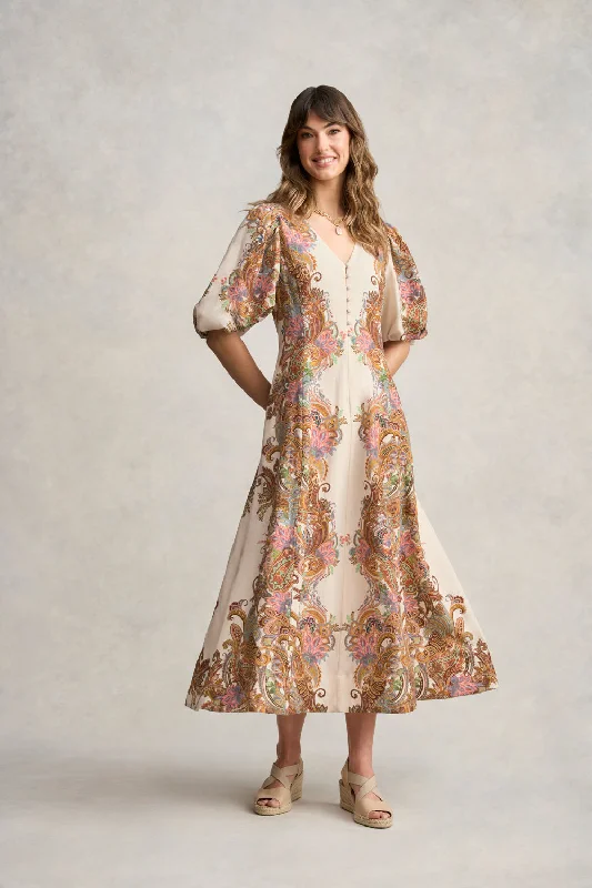 Online Only v-neck dressPaisley Border Print Dress