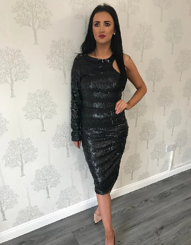 Warehouse Sale comfy dressGemini Dress Embellished In Leatherette Sequins
