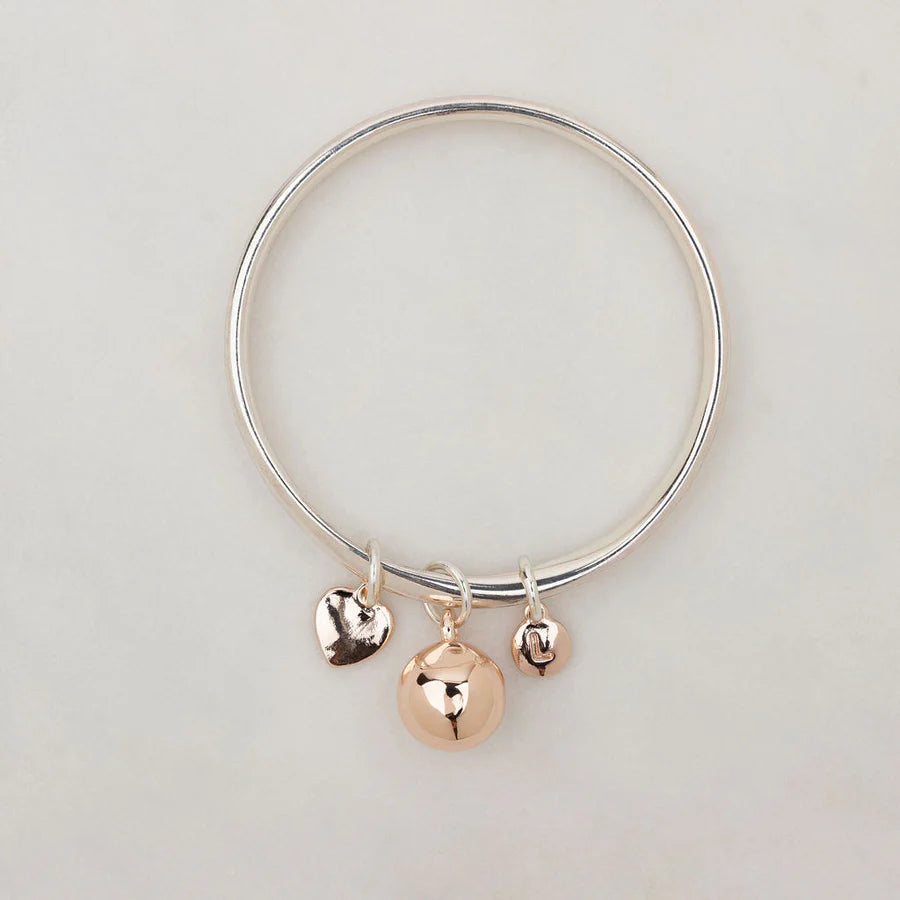 puff sleeve dressLimited Edition | Silver & Rose Gold Ball Bangle