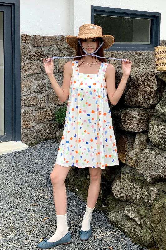 Stock Clearance Rye Confetti Printed Dress Blue