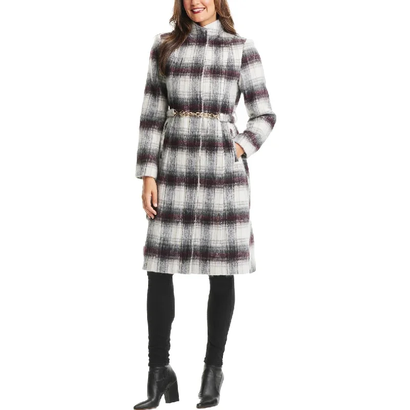 tailored blazer coatWomens Wool Blend Plaid Walker Coat