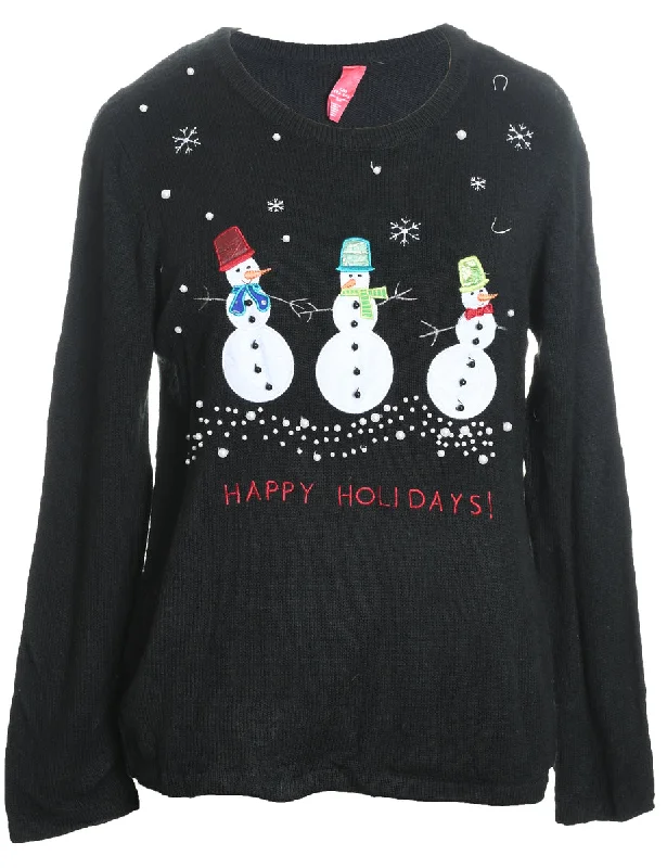 Hurry In Snowman Christmas Jumper - L