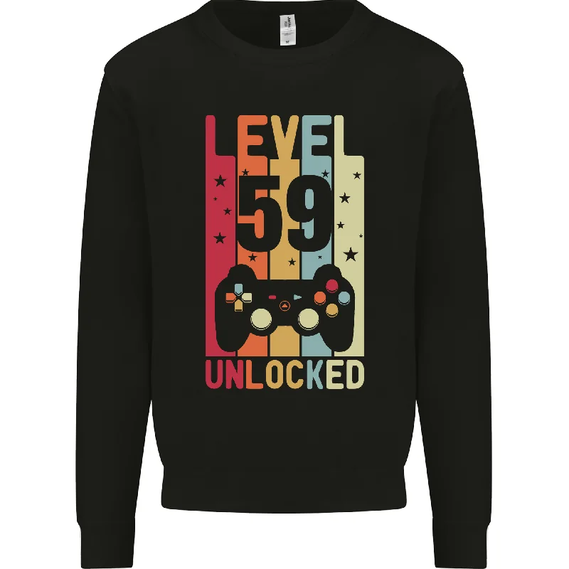 Super Bargain chic fitness hoodie59th Birthday 59 Year Old Level Up Gaming Mens Sweatshirt Jumper Super Bargain chic fitness hoodie59th Birthday 59 Year Old Level Up Gaming Mens Sweatshirt Jumper