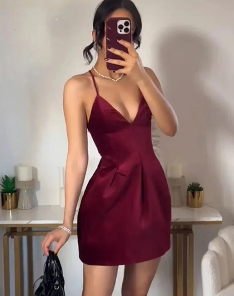 Weekend Deal party-ready dressSarina - Elegant party dress with slim straps