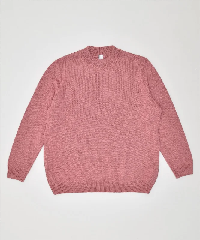 Markdowns fleece hoodieVINTAGE Womens Crew Neck Jumper Sweater UK 20 2XL Pink Wool