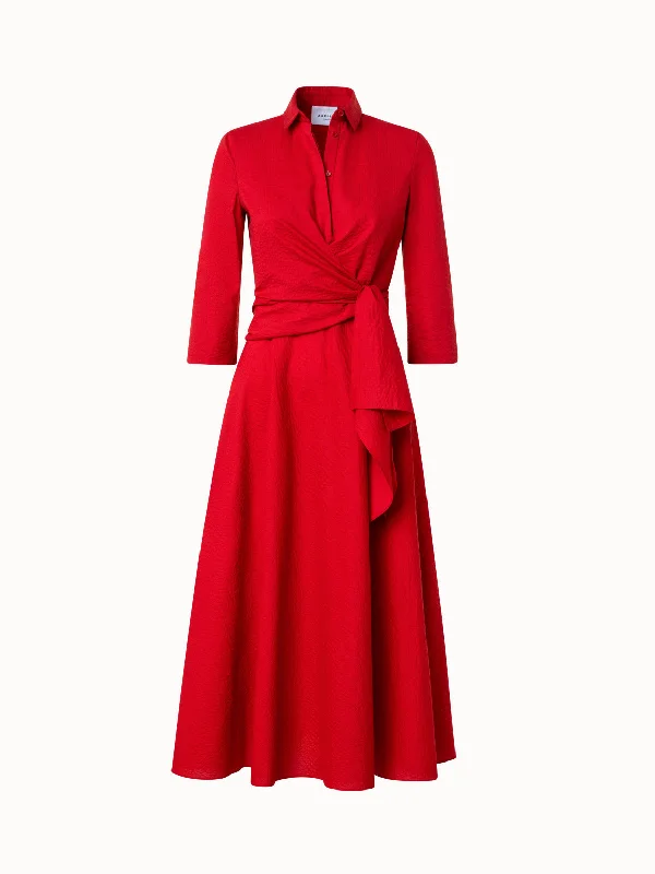 Exclusive Savings evening dressCotton Seersucker Midi Dress