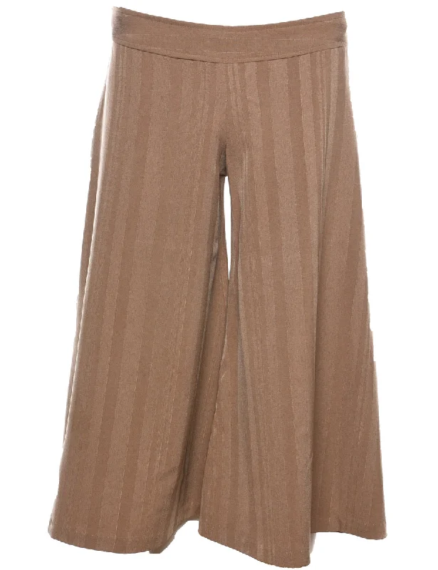 insulated coatLow-Rise Striped Light Brown Flared Y2K Trousers - W35 L21