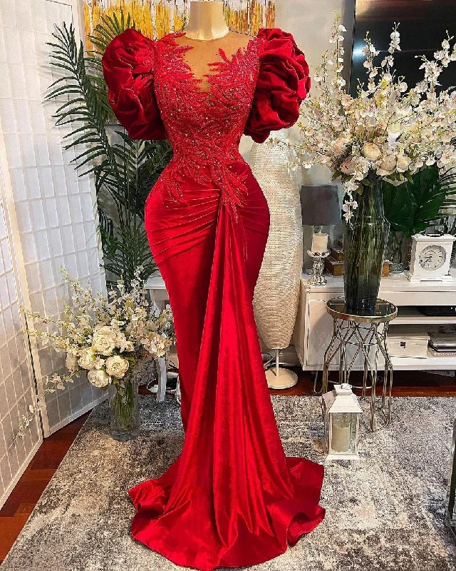 stylish party dressred prom dresses, lace prom dresses, mermaid prom dresses, beaded prom dresses, arabic prom dresses Y394