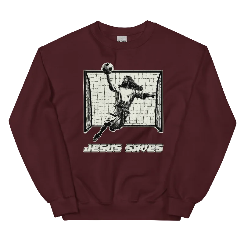 Price Drop soft athletic sweatshirtJesus Saves Unisex Sweatshirt