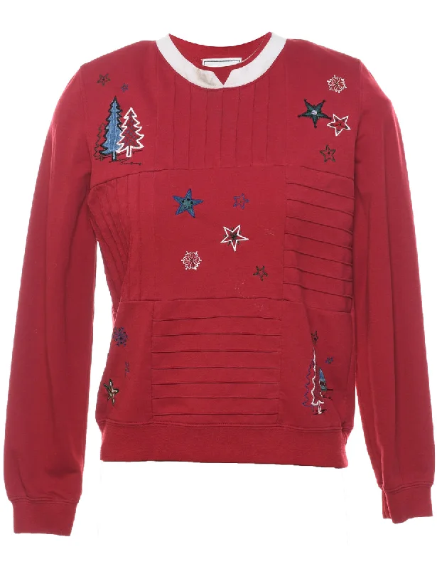 relaxed fit coatPatchwork Christmas Sweatshirt - S