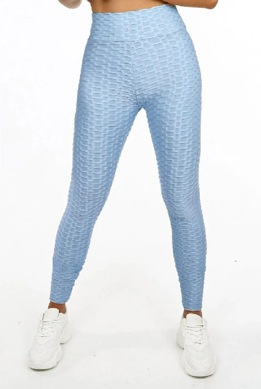 Extra Discounts bodycon dressLilianna Blue Waffle Sports Leggings