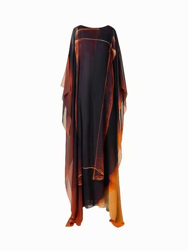 Last Chance wool dressCaftan Silk Gown with Tube Print