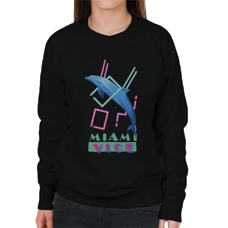 high-end athletic hoodieMiami Vice Dolphin Jump Women's Sweatshirt