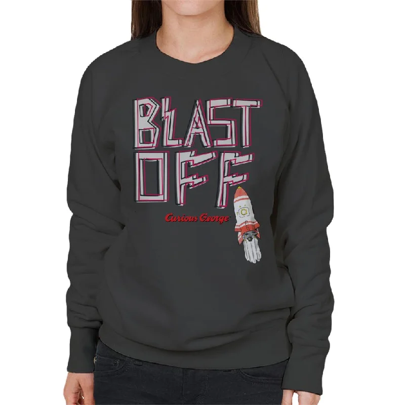 Factory Direct Sale workout style hoodieCurious George Blast Off Rocket Women's Sweatshirt Factory Direct Sale workout style hoodieCurious George Blast Off Rocket Women's Sweatshirt