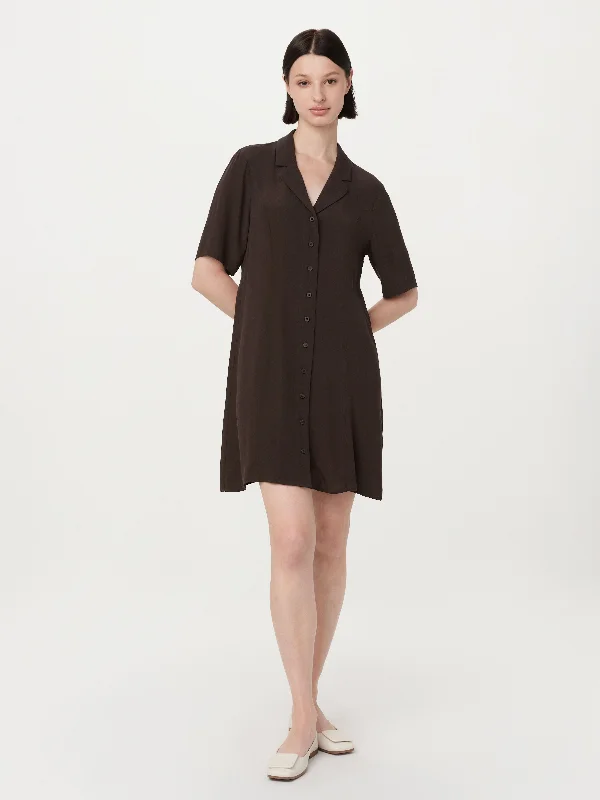 Low Prices t-shirt dressThe Camp Collar Dress in Dark Chocolate