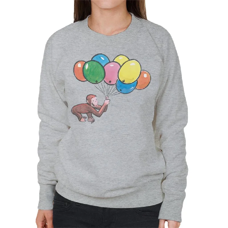 Limited Availability minimaCurious George Holding Balloons Women's Sweatshirt