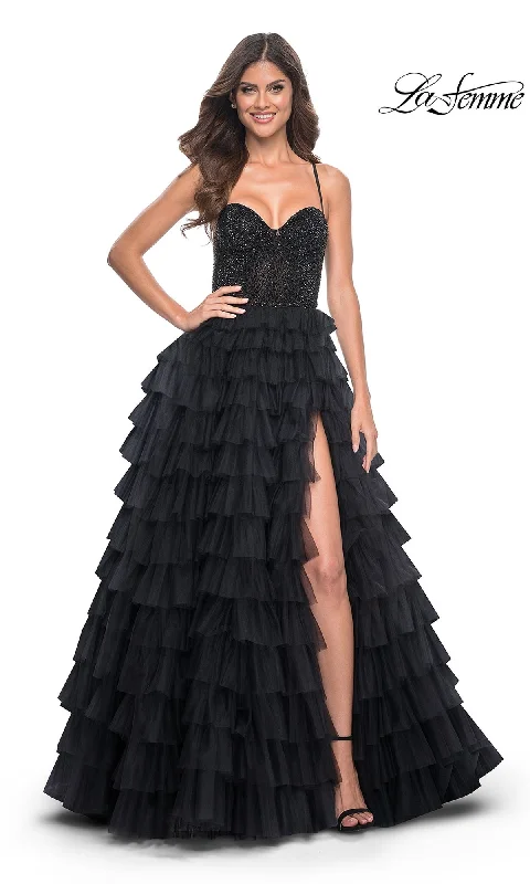 fitted cocktail dressLa Femme 32002 Formal Prom Dress